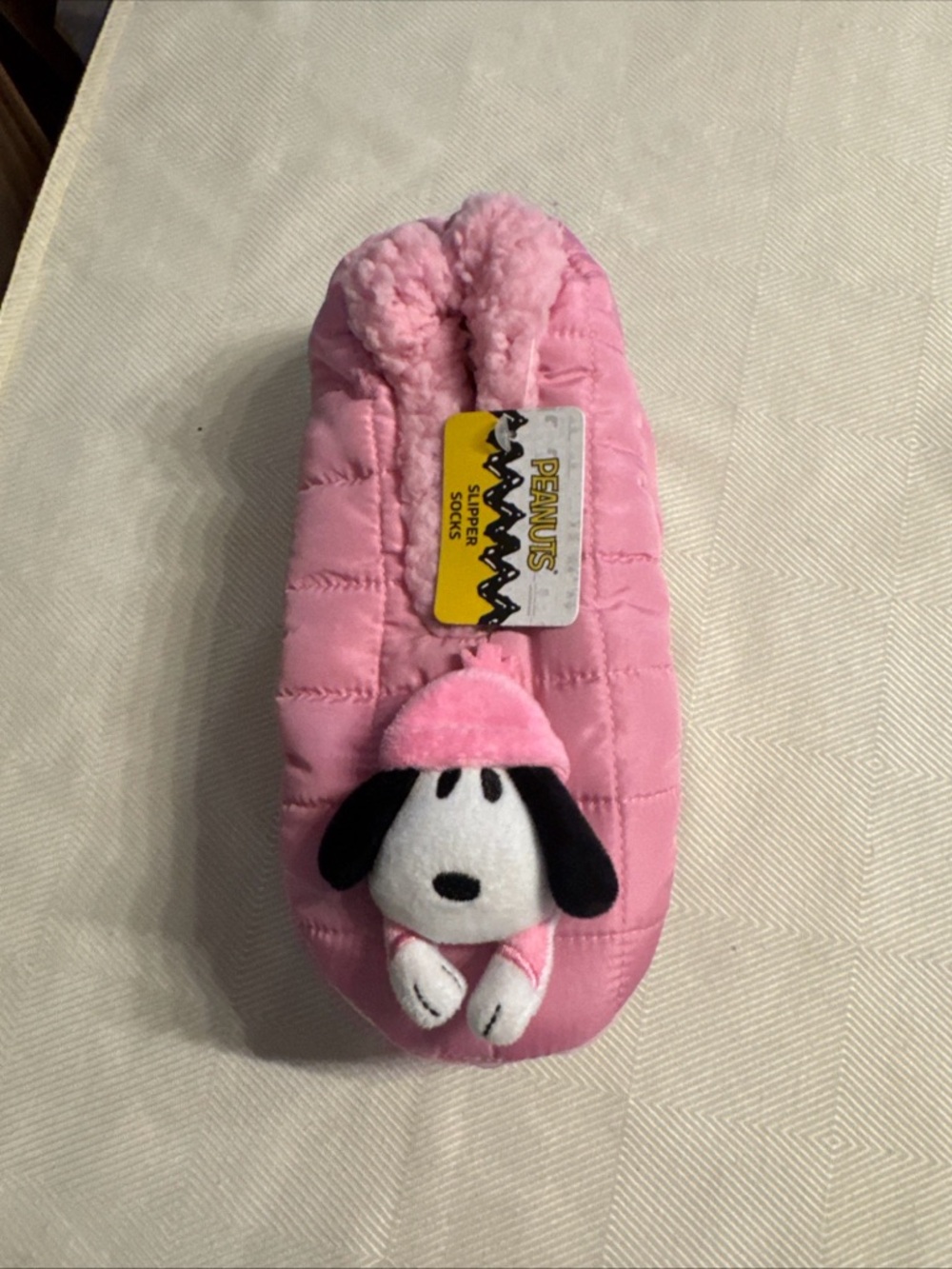Peanuts Snoopy Pink Plush Lined Slipper